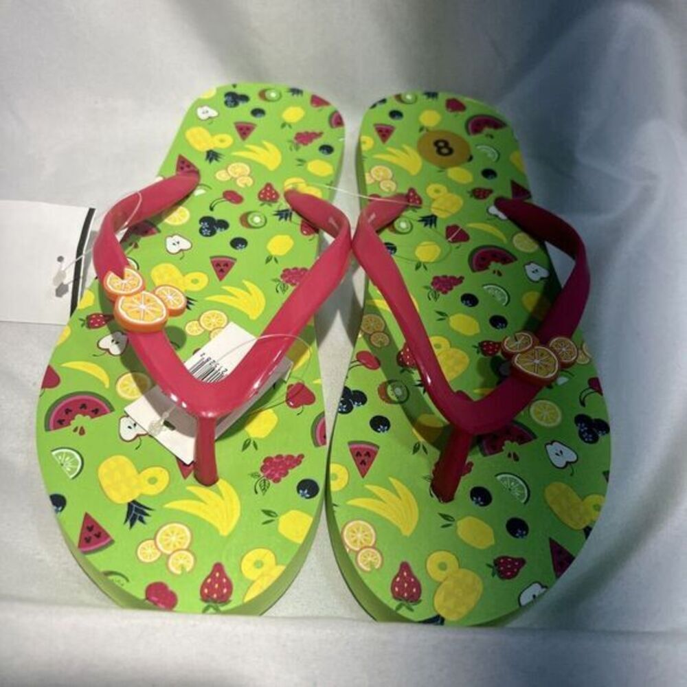 New Authentic Disney World‎ Park Merchandise Mickey Mouse Fruit Flip Flops Wmn 8